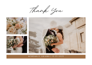 White And Brown Minimalist Wedding Thank You Postcard-551